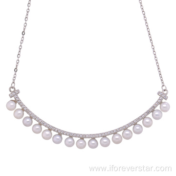 925 silver natural pearl necklace for women